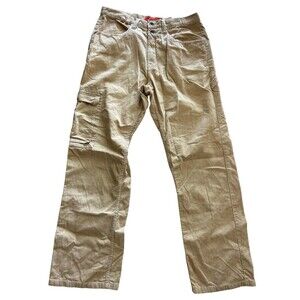 VINTAGE ‎ Rocawear Embroidered Logo Pants Sz 36 Men's  Cargo Kaki Corduroy
